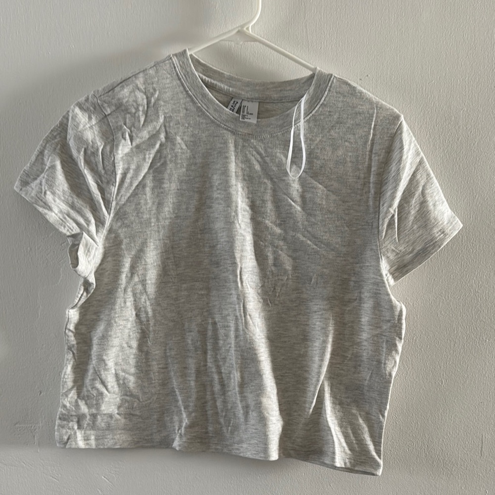 H&M Gray Cropped T-Shirt